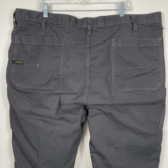 Ariat Rebar M4 Double Front Pants Men 46x30 Gray Canvas Relaxed Straight Utility - Picture 11 of 16